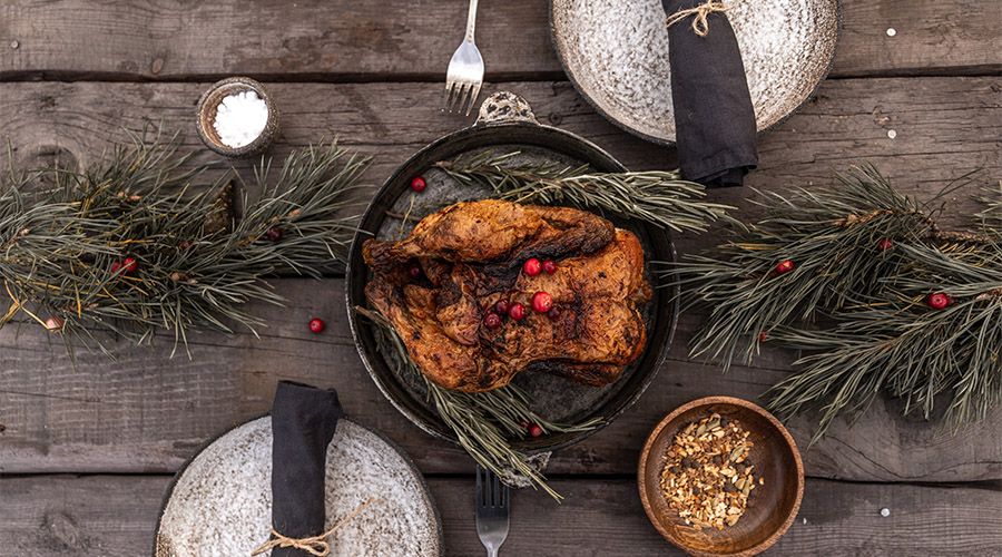 Platos y carnes para la  Navidad